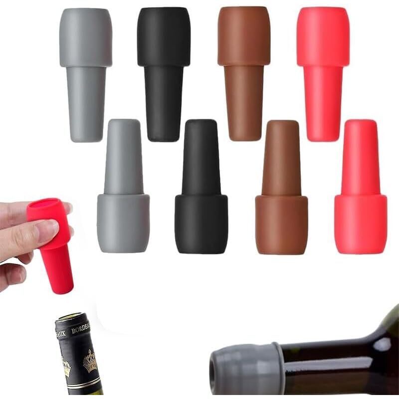 Wiederverwendbarer Sektflaschenverschluss, Weinverschlüsse Für Weinflaschen, Silikon-weinverschluss Als Flaschenstopfen Für Bier, Champagner Und Prosecco Für Den Hausgebrauch (8 Stück)