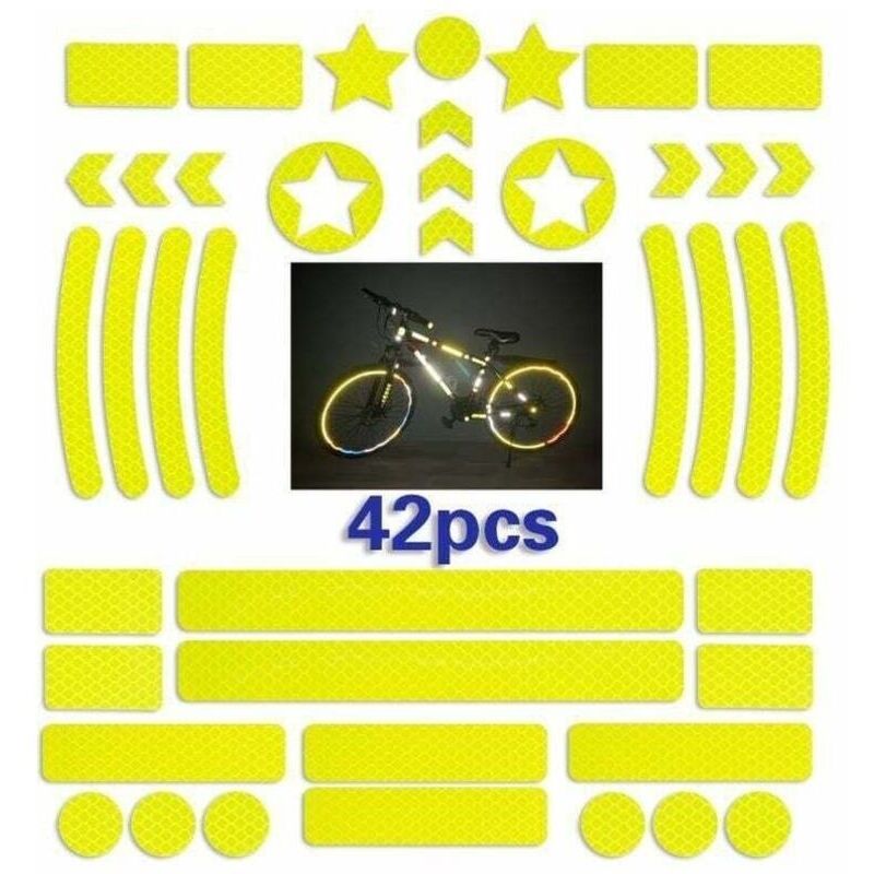 42 Stück Reflektierende Aufkleber Für Fahrradhelme. Reflektierende Fahrradstreifen Als Selbstklebende Aufkleber. Reflektierende Aufkleber Für Fahrräder. Reflektierende Aufkleber Für Fahrräder Und Roll
