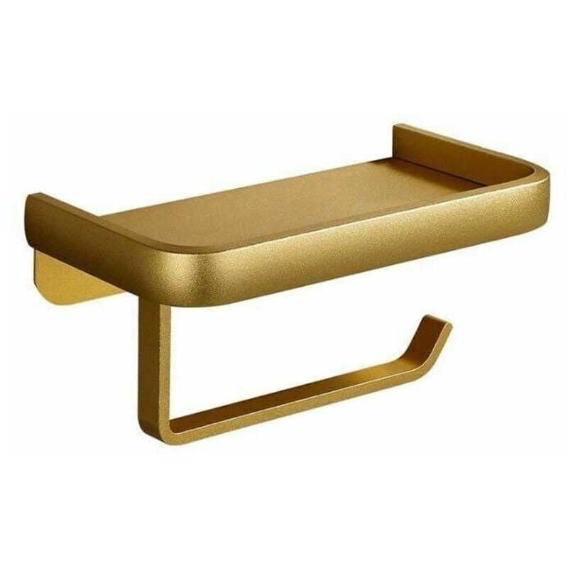 Toilettenpapierhalter Für Badezimmer, Wandmontiert Ohne Bohren (doppelschichtig Und Gold)