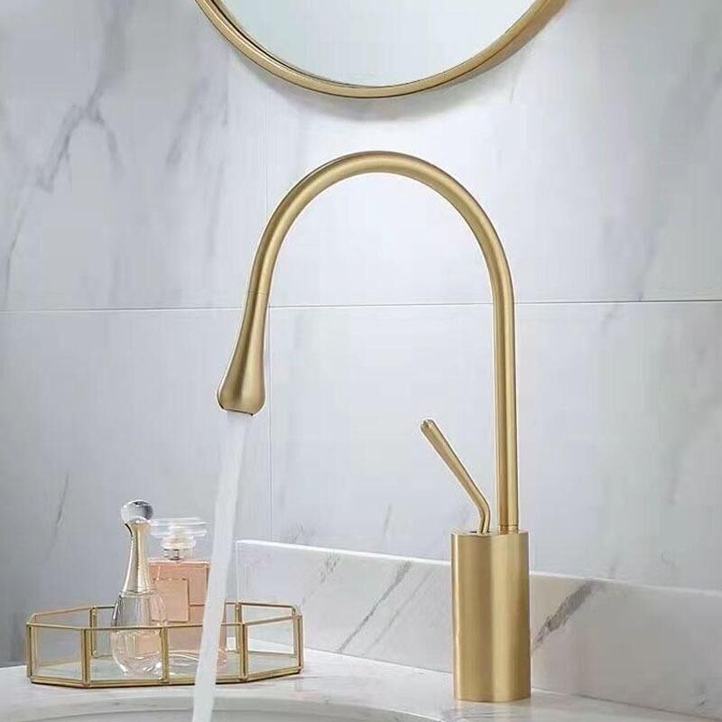 Einhebel-mischbatterie Hochmodell Gold Für Waschbecken Im Badezimmer