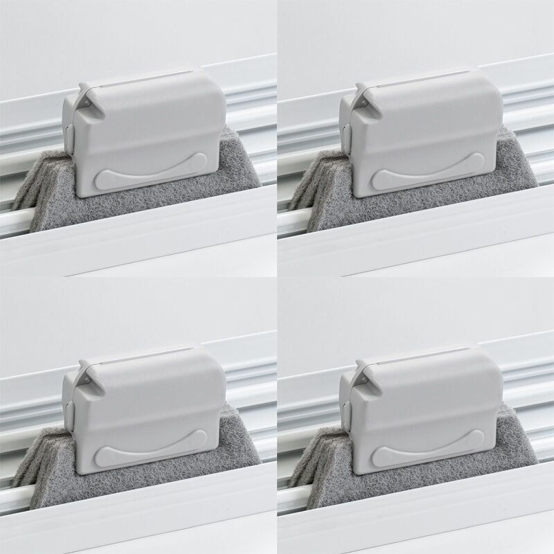 4-teiliges Multifunktionales Fugenbürsten-set, Reinigungsbürste Für Fensterschlitze, Geeignet Für Schiebetüren, Fenster Und Badezimmer (grau)