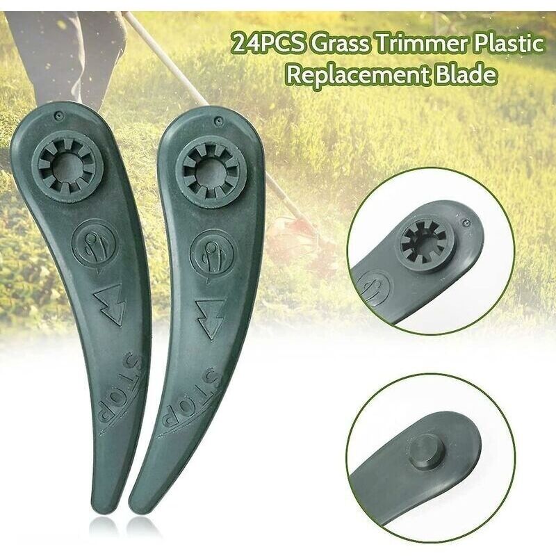 Satz Mit 24 Ersatzklingen Für Bosch-rasentrimmer, Passend Für Bosch Durablade Art 23-18 Li Und Art 26-18 Li. Grün