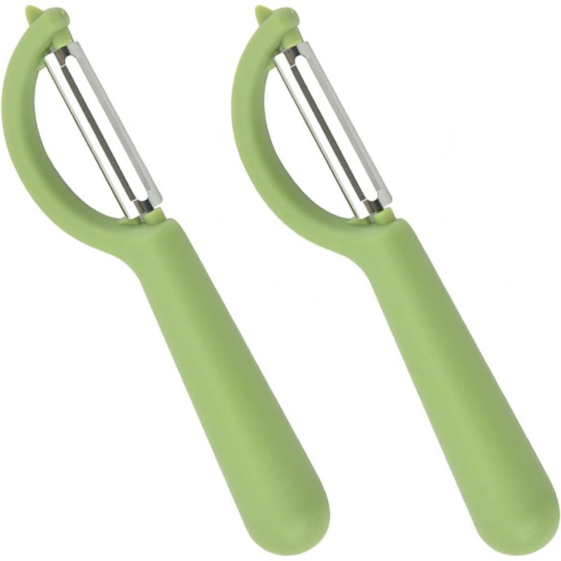Universeller Schäler (2 Stück), Drehbarer Edelstahlschäler, Küchenmesser Mit Scharfer Klinge Für Gemüse Und Obst, Grün