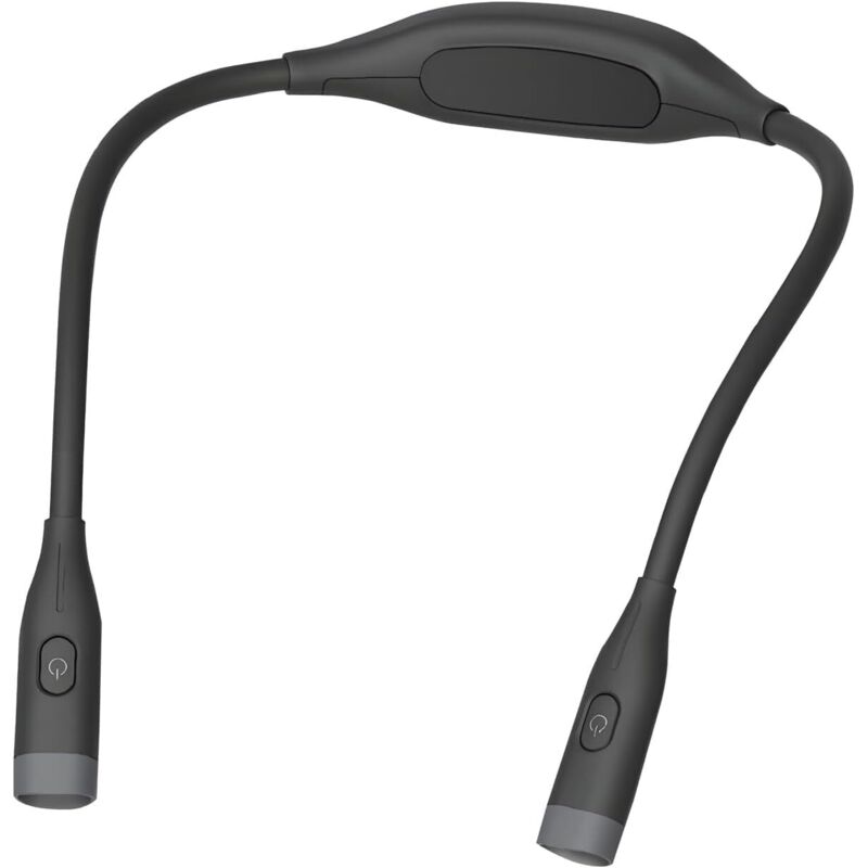 Wiederaufladbare Nacken-leselampe, Led-leselampe, 3 Farbmodi Und Einstellbare Helligkeit, Ideale Flexible Freihändige Lampe, Schwarz [energieeffizienzklasse A]