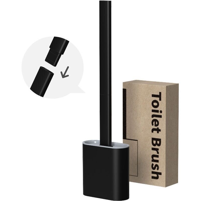 Toilettenbürste. Wc-bürste. Silikon-toilettenbürste. Antibakterielle, Schnell Trocknende Wc-bürste Aus Silikon. Toilettenbürste Mit Langem Griff (schwarz)