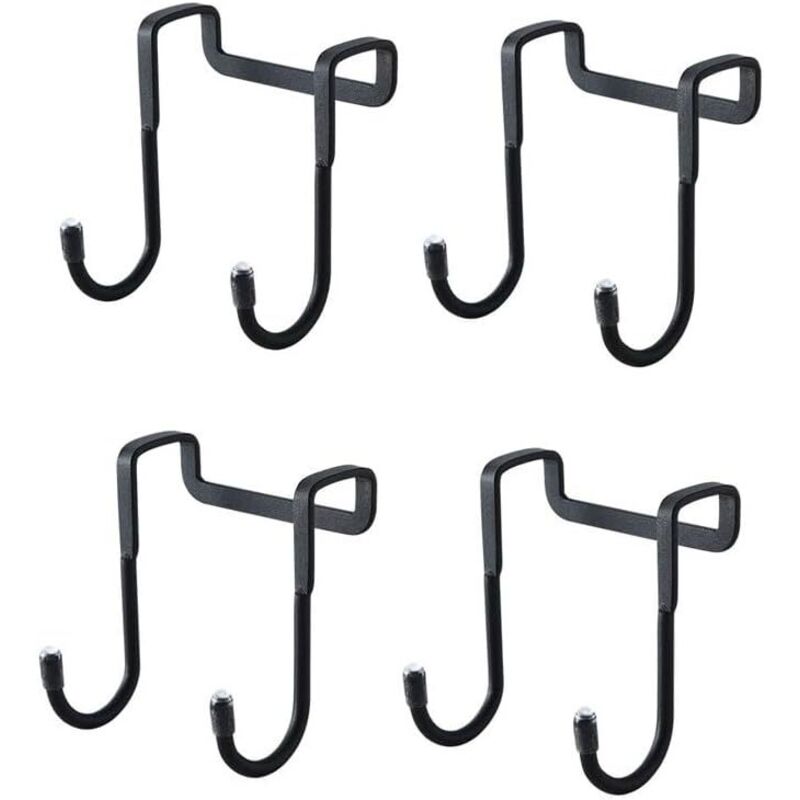 2er-set Schwarze Edelstahlschranktürhaken, Duschhandtuchhaken, 2 Haken Mit Gummispitzen Für Badezimmer, Küche, Schlafzimmer, Mäntel, Handtücher