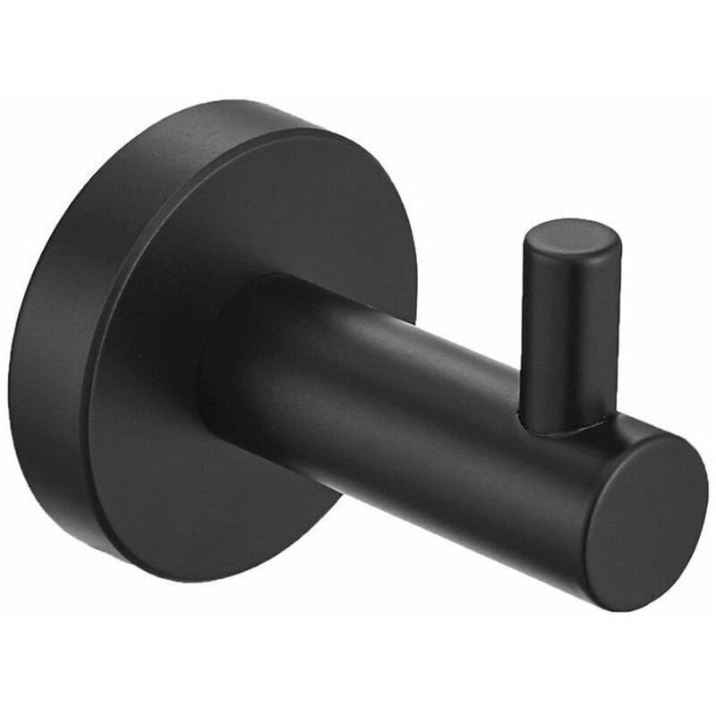 Schwarzer Badezimmer-haken. 2er-set Badezimmerhaken Für Handtücher, Bademäntel Und Hüte. Exklusiv, Hochwertig. Badezimmeraccessoire Aus Gebürstetem, Mattem Edelstahl. Langlebig. Carivent