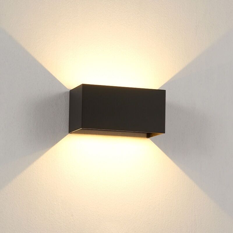 Led-wandleuchte Innen/außen Mit Bewegungsmelder, Moderne Wandleuchte Warmweiß 3000k - 24w Schwarz