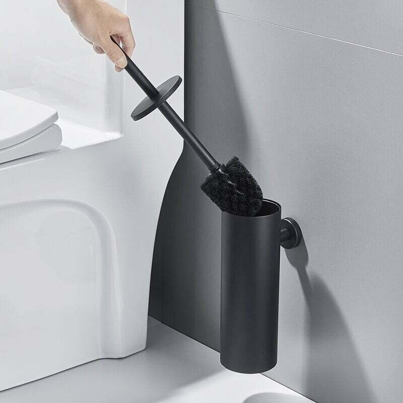 Toilettenbürstenhalter Schwarz, Wc-bürste Aus 304 Edelstahl, Wandmontage, Wasserdicht, Leicht Zu Reinigen Für Wc Und Bad, Antibakterieller Bürstenständer