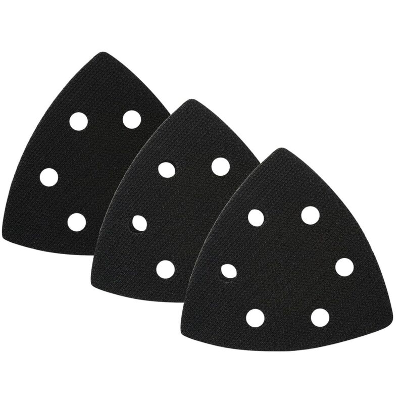 3 Stück Dreieckige Ersatz-schleifpads 93x93x93 Mm, Dreieck-schleifteller Mit 6 Löchern, Ersatzpad Für Schleifer, Weiche Schaumstoff-schnittstelle (schwarz)