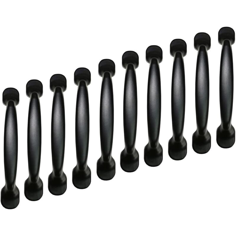 10x 96 Mm Schwarze Griffe Für Küchenschranktüren, Schubladengriffe Für Möbel Und Schränke