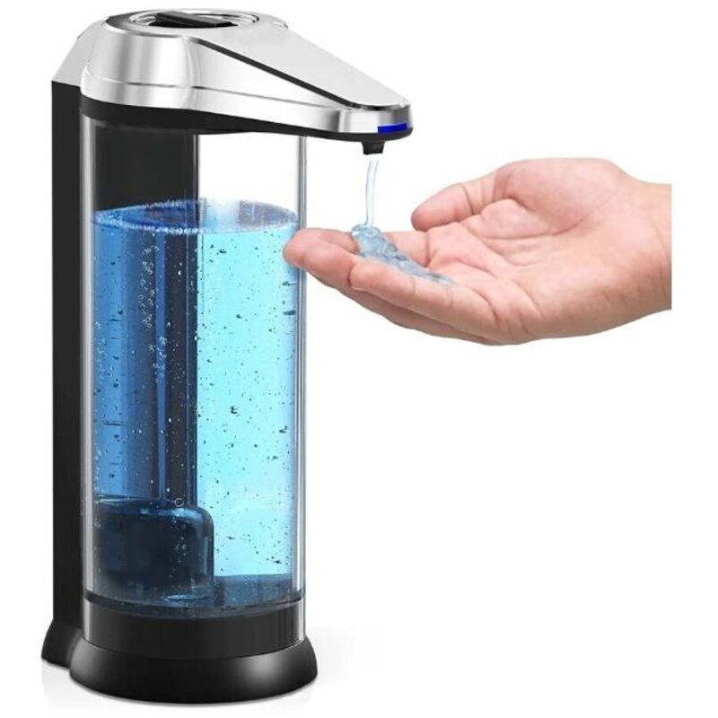 Automatischer Seifenspender. 500 Ml/17 Oz. Batteriebetrieben. Berührungsloser Seifenspender. Chrom. Startseite: Schwarzer, Berührungsloser Automatischer Seifenspender Mit Infrarot-induktion