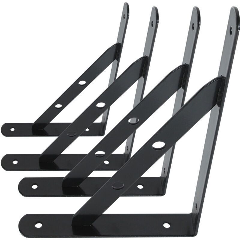 Wandregal-halterungen. 4er-pack Regalträger Zur Befestigung. Dreieckige 90-grad-metallhalterungen Für Schwere Lasten, Schwarz, 13treize.
