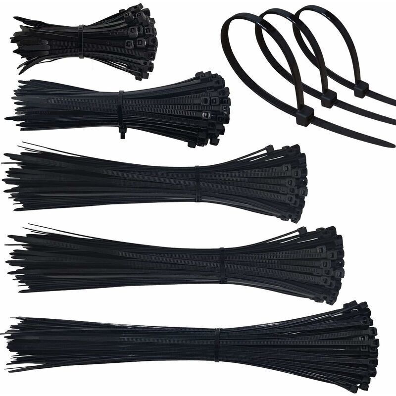 500 Stück Kunststoff-kabelbinder. Kabelbinder Aus Plastik 4mm, 100/150/200/250/300mm. Kabelbinder Für Das Kabelmanagement (schwarz)
