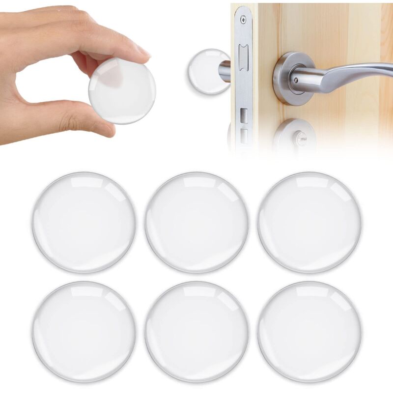 Wand-türstopper Für Türgriffe, 6 Stück Transparente Selbstklebende Türstopper Aus Silikon Mit Starkem Anschlag Für Schranktüren, Küche, Badezimmer, Büro