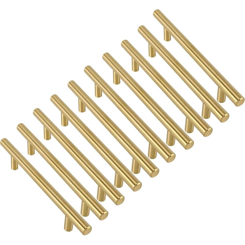 10 Stück Goldene Edelstahl Möbelgriffe Für Küche - Goldener Türgriff, Goldener Möbelgriff, Schubladengriff Mit Lochabstand 192mm