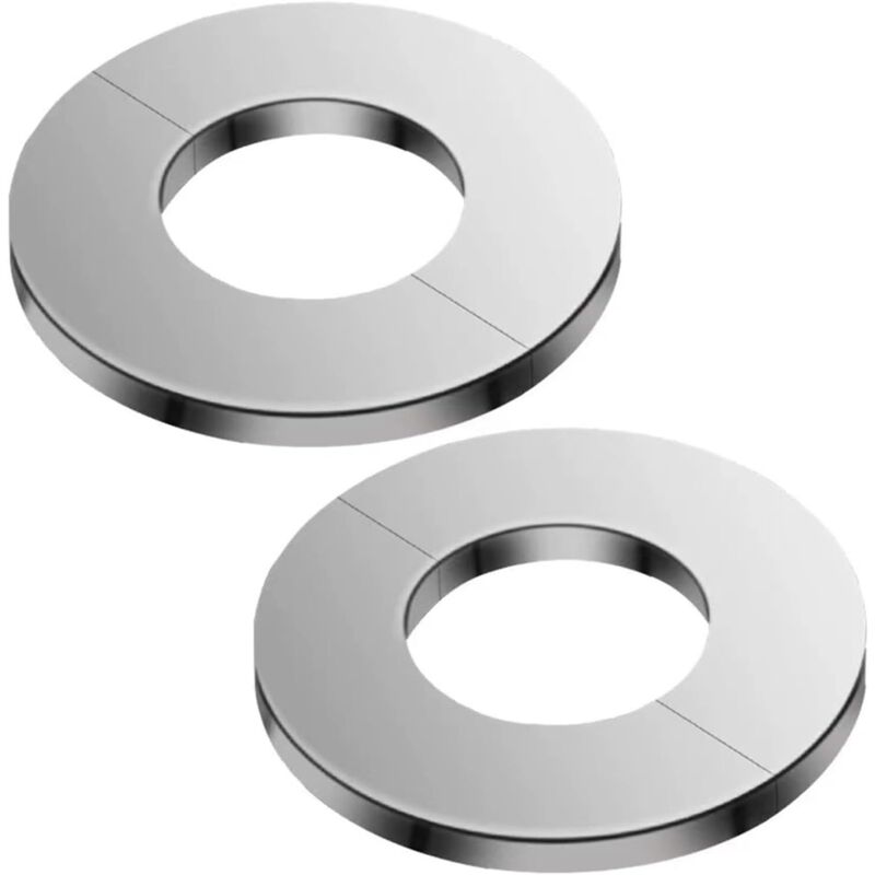 2 Stück Edelstahl Heizungsrohrabdeckung - Abdeckungen Zur Verschönerung Von Ventilen Und Rohren - Für Duschen, Rohre, Wasserhähne (silber, 40 Mm)