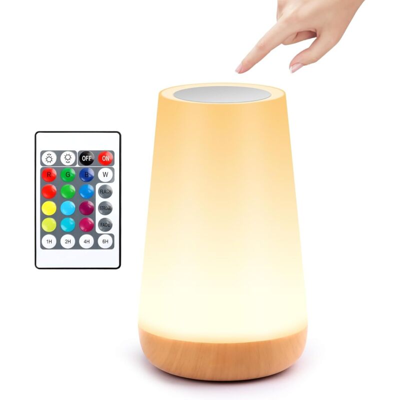 Nachttischlampe, Led-nachtlicht Mit 13 Wechselnden Farben, Rgb-nachtlicht Zum Berühren Mit Fernbedienung Als Geschenk Für Kinder/erwachsene [energieeffizienzklasse F]