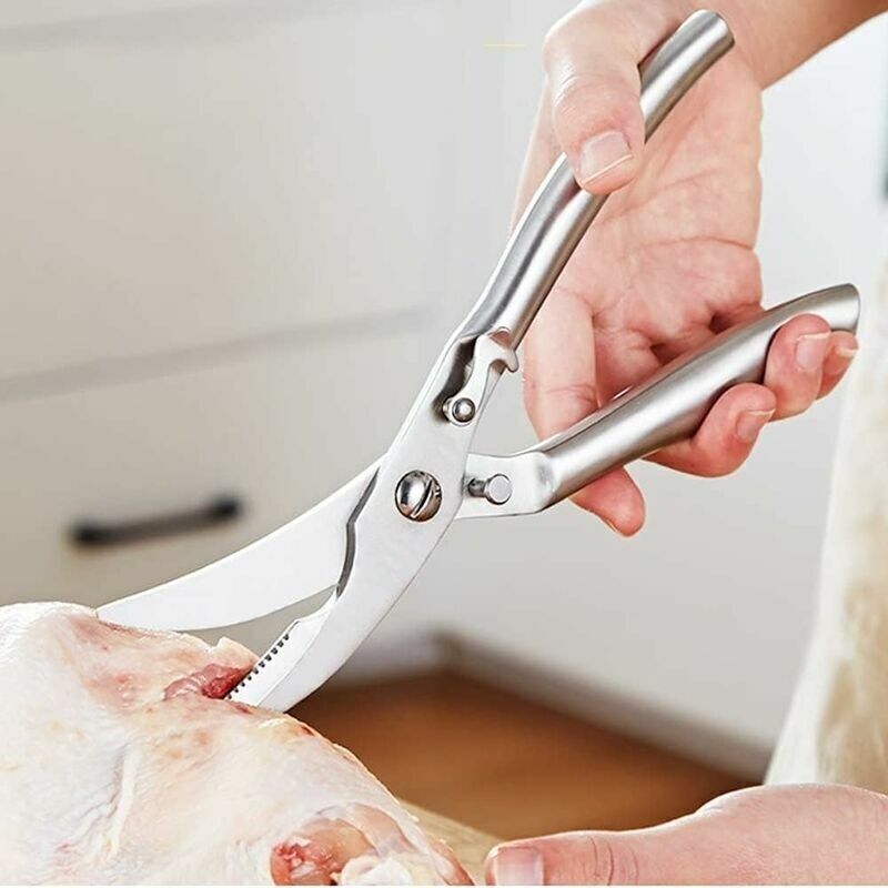Geflügelschere. Professionelle Küchenschere. Geflügelschere Aus Edelstahl. Mit Federmechanismus. Langlebig. Für Hähnchen, Knochen, Geflügel, Fleisch Und Gemüse.