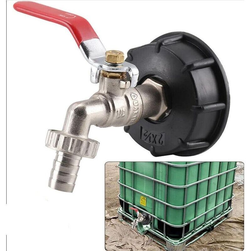 Set Von 1. S60x6 Ibc-adapter Für Entleerungsbox, Schlauchanschluss Für Gartenmischer Aus Messing. Tankanschluss 1000 L 12,7 Mm