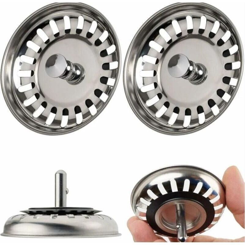2er-set Küchenabflussstopfen 80 Mm – Edelstahl-küchenspülenabläufe Für Schnelle Entwässerung. 80 Mm