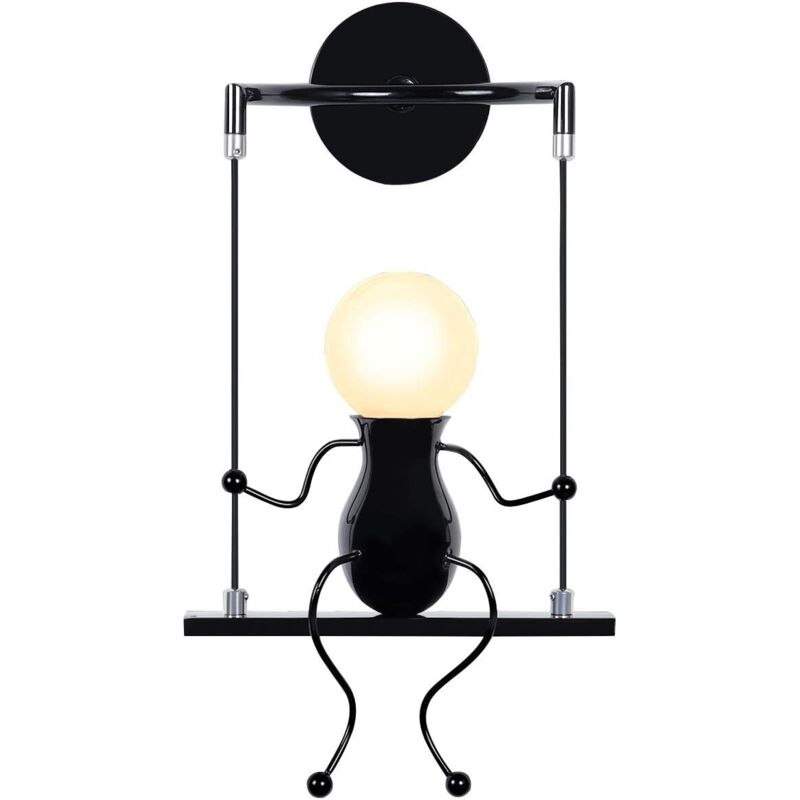 Kreative Humanoide Moderne Wandleuchte, Einfache Wandlampe Im Art-deco-stil, Maximale 60w, E27-fassung, Eisenhalterung Für Schlafzimmer, Nachttisch, Treppe, Flur, Restaurant [energieeffizienzklasse F]