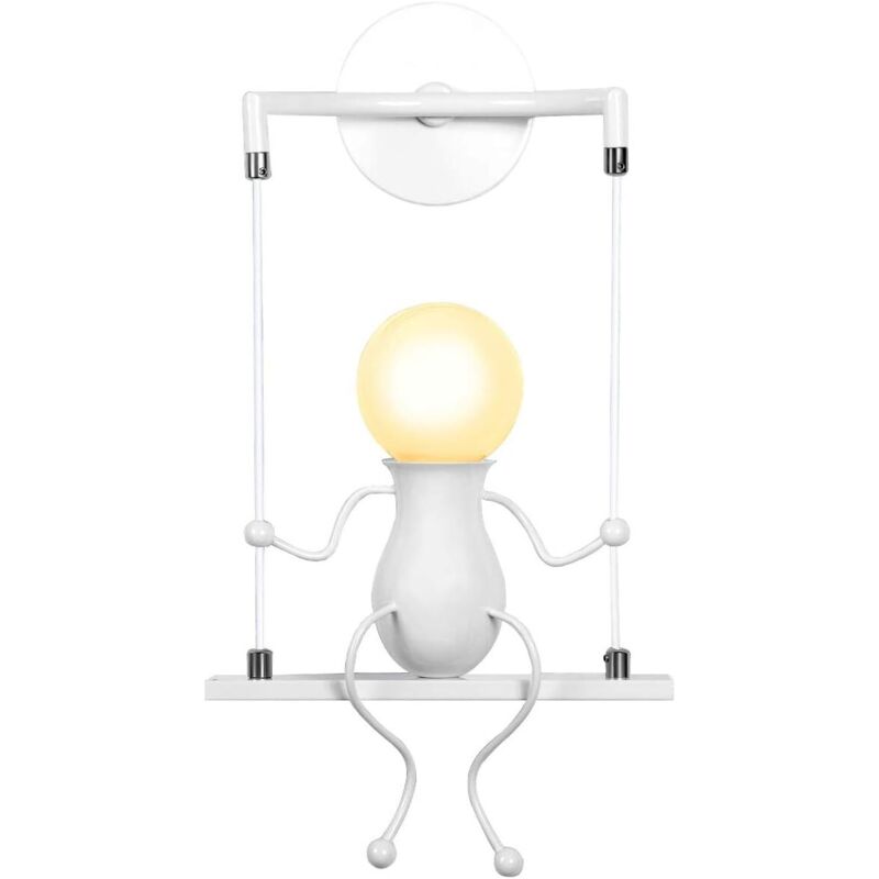 Kreativer Humanoider Moderner Wandleuchte, Einfache Wandlampe Im Art-déco-stil, Max. 60 W, E27-fassung, Eisenhalterung Für Schlafzimmer, Nachttisch, Flur, Restaurant, Küche [energieeffizienzklasse F]