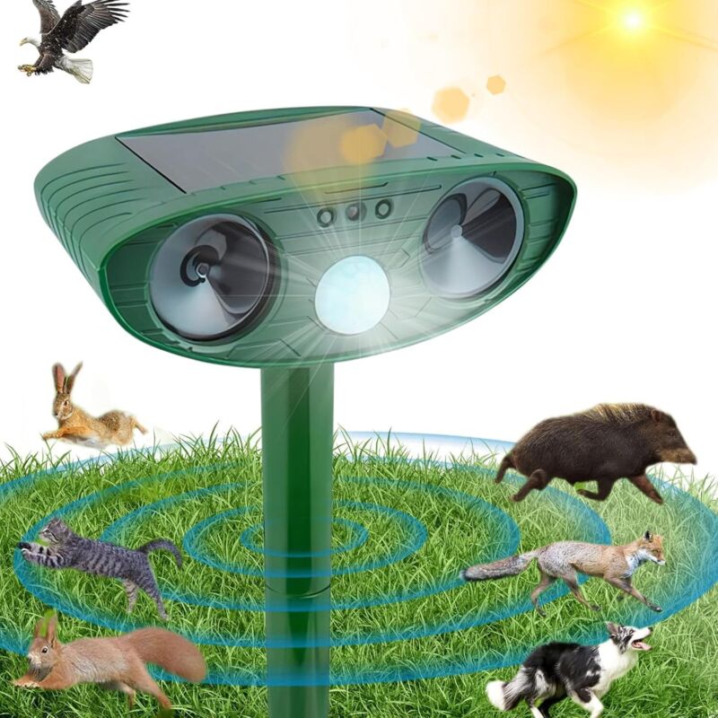 Abstoßender Solar-außenkatzenvertreiber, Ultraschall-katzenvertreiber, Ultraschall-vertreiber Mit Bewegungsmelder Für Katzen, Vögel, Füchse, Waschbären Und Kaninchen
