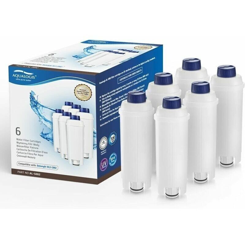 Wasserfilterkartusche Für Kaffeemaschine Mit Aktivkohle-enthärter. Kompatibel Mit Delonghi Ecam, Esam, Etam, Bco, Ec. 6er-pack