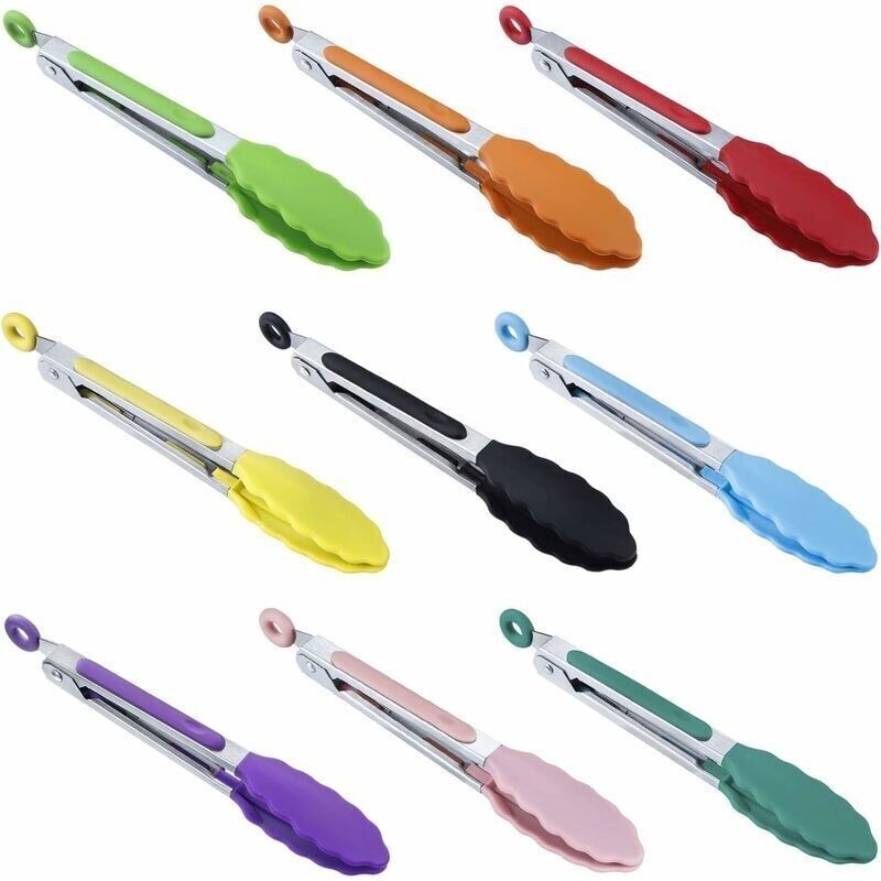 Set Aus Mini-silikon-servicezangen, 17,8 Cm (7 Zoll), 9 Farben.