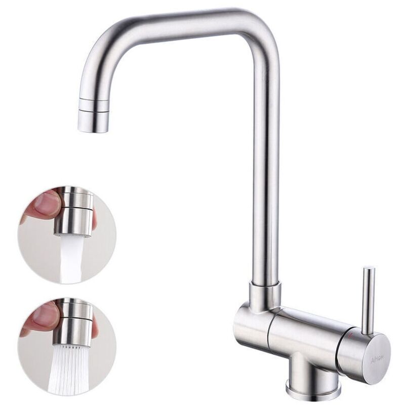 Klappbarer Küchenmischer, Faltbarer Wasserhahn Mit 2 Strahlarten, Gebürsteter Nickel-edelstahl-küchenmischer Mit 360° Drehbarem Auslauf