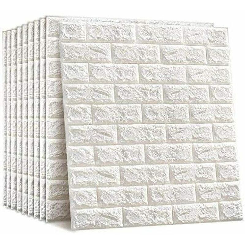 3d Selbstklebende Wanddekoration Aus Schaumstoff – Wasserdichter Ziegelstein-effekt – Maße 77 X 70 Cm – 10er-pack
