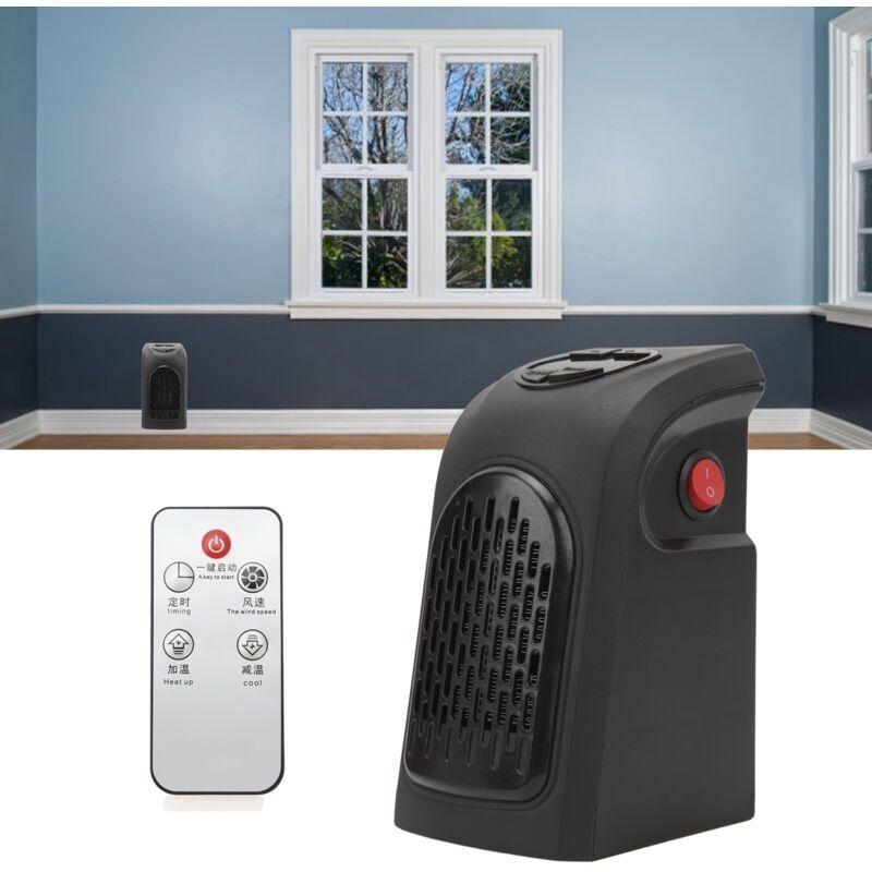 Kleiner Gleichmäßiger Heizlüfter, Leiser Betrieb, 400 W, Abs-gehäuse Und Ptc-heizelement Mit Timer, Tragbares Elektroheizgerät Für Schlafzimmer, Eu-stecker, 200–240 V
