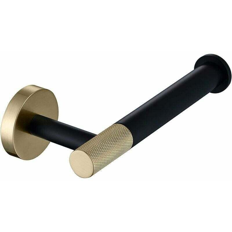 Edelstahl-toilettenpapierhalter, Wandmontierter Papierrollenhalter, Gebürstetes Gold Und Mattschwarz