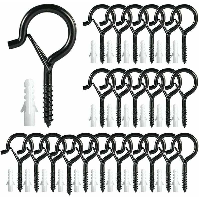 25 Stück Schraubhaken – Rostfreier Stahl 55 X 25 Mm – Mit Spreizdübeln Für Einfache Montage – Für Pflanzen- Und Lampenaufhängungen