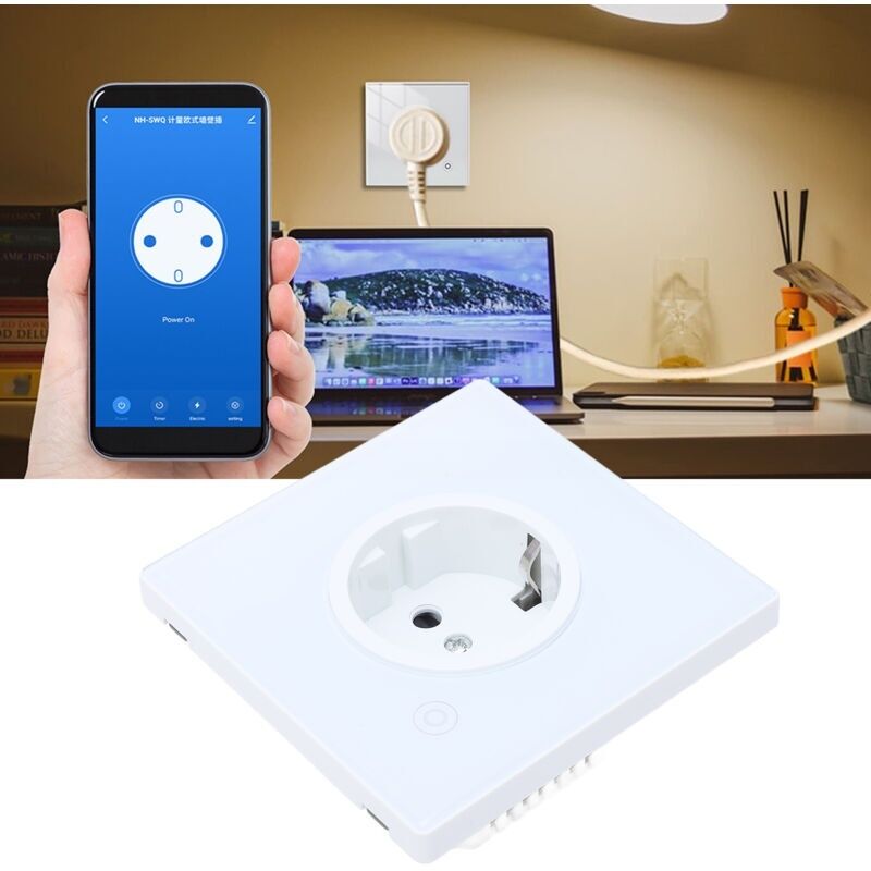 Intelligente Steckdose 16a 1-kanal Intelligente Wandplatte Weiß 95-245v-zigbee-version