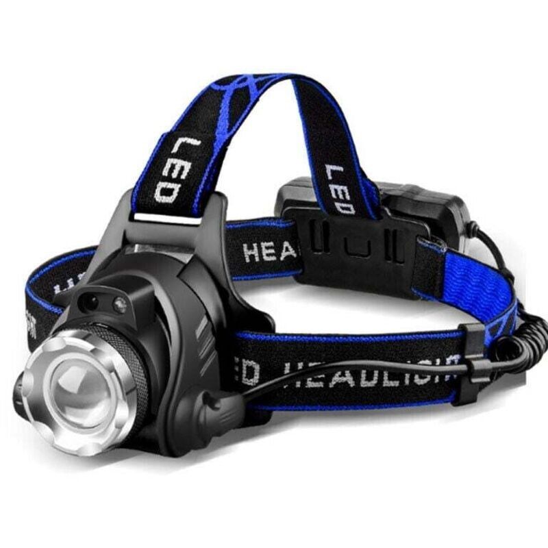 Leistungsstarke, Wiederaufladbare Led-stirnlampe, Ausrichtbare Taschenlampe Mit 3 Modi, Usb-kabel Und Zwei 18650-batterien Für Angeln Und Radfahren