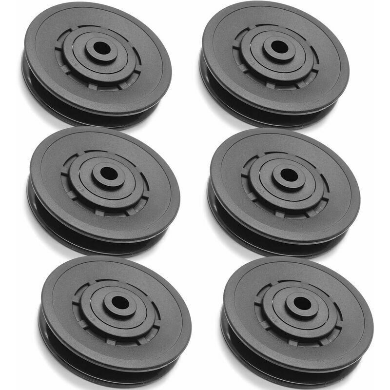 Nylon-trainingsrolle 90 Mm – Tragfähigkeit 220 Kg – Seildurchmesser 7 Mm – Kugellager Für Hebesysteme – 6er-pack