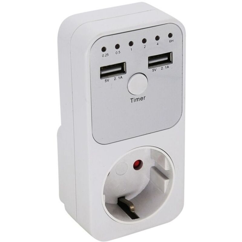 Intelligente Multifunktions-steckdose Mit Countdown, 2 Usb-anschlüssen Und Zeitschaltuhr Für Haushaltsgeräte