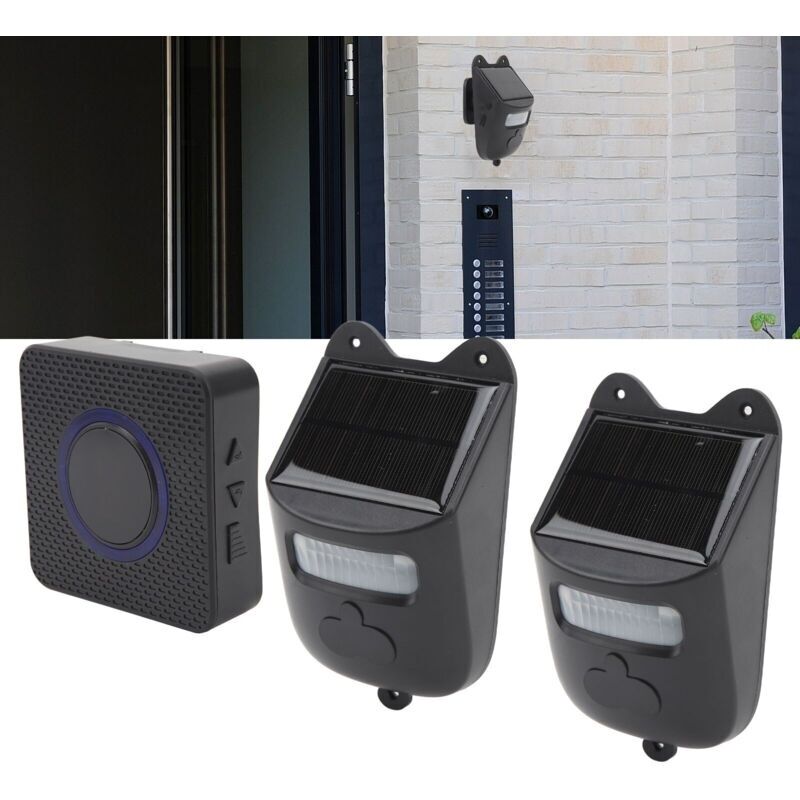 Kabellose Türklingel, Solarbetriebene Infrarot-türklingel Mit Bewegungsmelder Für Das Zuhause, Inklusive 1 Empfänger Und 2 Sensoren Für Den Eingangsbereich.