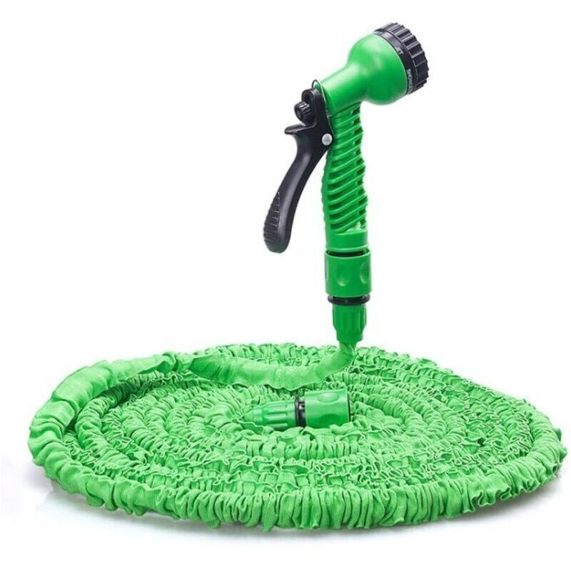 Dehnbarer Gartenschlauch 25ft – Dreischichtiger Latexkern – Super Strapazierfähiges Gewebe – Sprühdüse Mit 7 Funktionen – Einfache Aufbewahrung