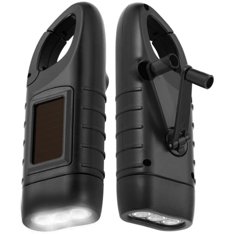 Solar-taschenlampe, 2er-pack Led-solar- Und Kurbel-taschenlampen, Wiederaufladbare Notfallleuchte Für Outdoor-aktivitäten [energieeffizienzklasse A+++]