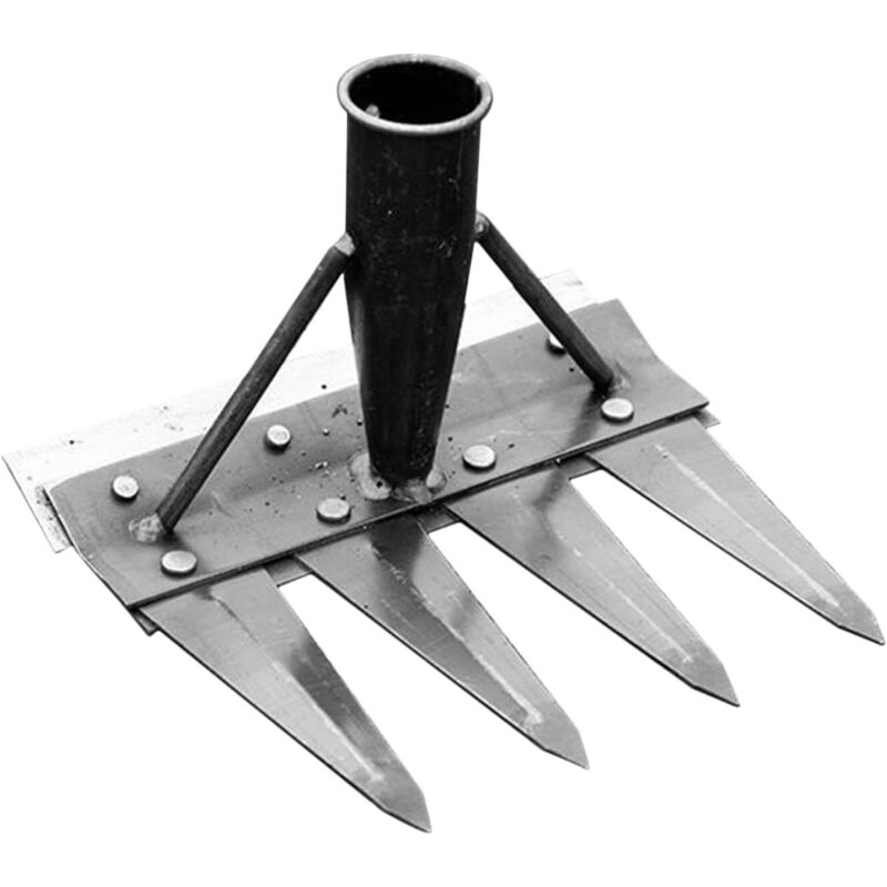 4 Zahn Unkrautjäte-rechen Aus Kohlenstoffstahl, Gartenrechen, Gartenwerkzeug Rechen, Abnehmbarer Sehr Widerstandsfähiger Doppelseitiger Metall-gartenrechen Für Hinterhof Und Farm
