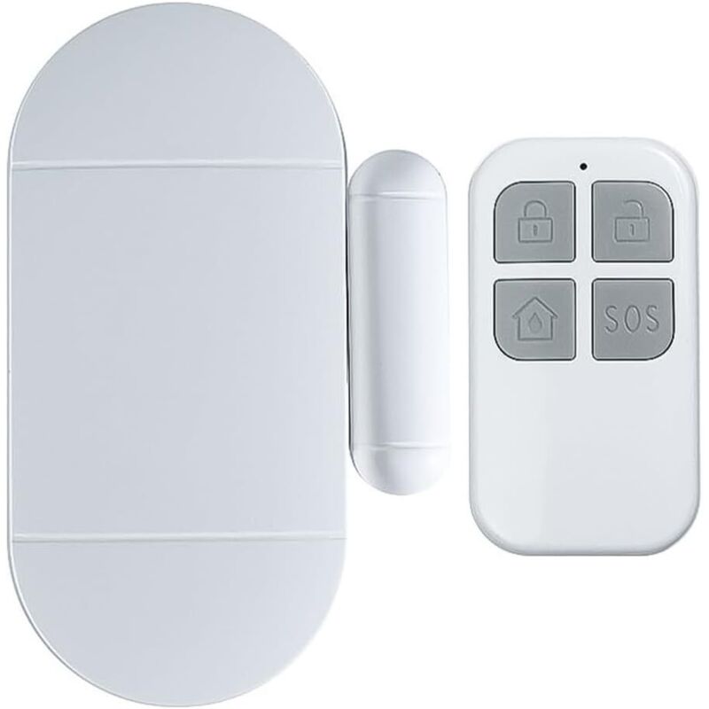Drahtloser Magnetischer Alarm-sensor Für Türen/fenster Mit Fernbedienung, 130 Db, Weiß