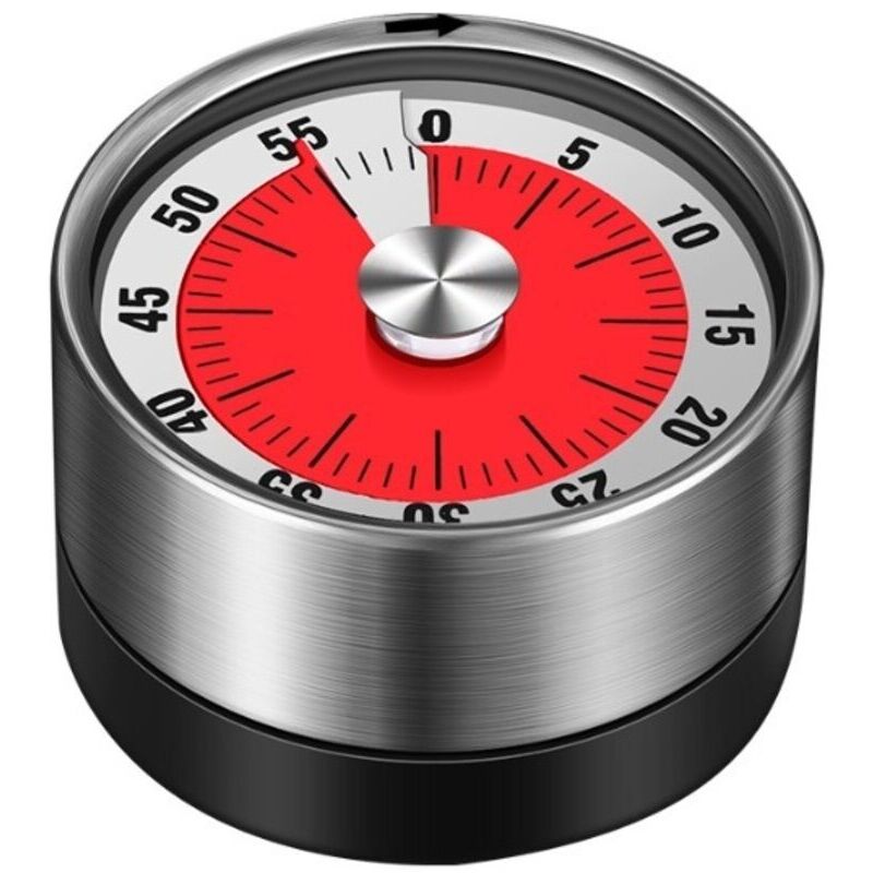 Weiße Mechanische Küchenzeitschaltuhr, Magnetischer Zeitmanager, Rotierender Edelstahl-küchentimer Mit Countdown-funktion