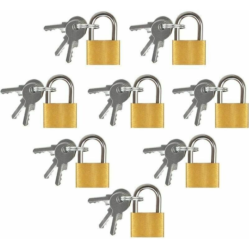 8er-set Mini-schlösser Mit Schlüssel – Messingschlösser Für Koffer, Taschen Und Schränke – Inklusive 3 Schlüsseln – Korrosions- Und Feuchtigkeitsbeständig