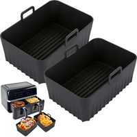 2er-set Airfryer-zubehör Für Ninja Foodi Max Dual Zone Af300eu Af400eu 7,6 L–9,5 L, Silikonform-zubehör Für Heißluftfritteuse Double Stack Xl Sl400eu, Silikon-airfryer