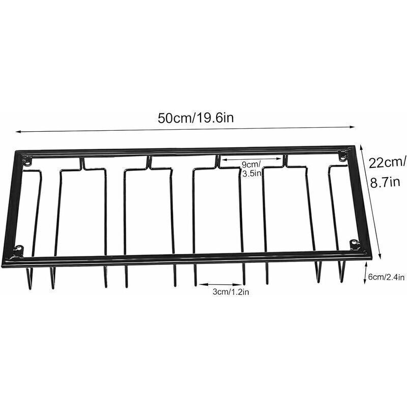 Hängender Glashalter - Weinglashalter Mit 5 Schienen Für 10-15 Gläser. 50 X 22,5 X 5,5 Cm. Mit Schrauben. Für Die Bar, Weinregal Oder Küche (5 Schienen)
