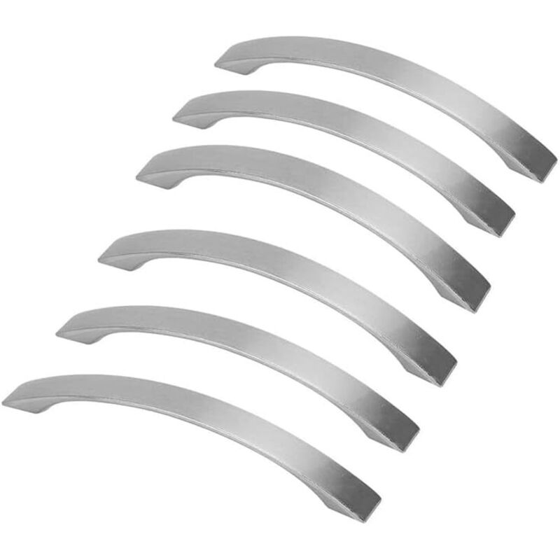 6 Stück Möbelgriffe Für Die Küche - Gebürstete Aluminiumlegierung Türgriffe, Küchengriffe Mit 96 Mm Lochabstand