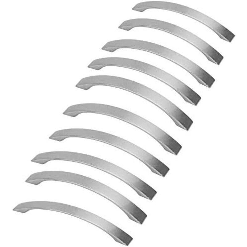 Set Aus 10 Küchenmöbelgriffen - Gebürstete Aluminiumlegierung Türgriffe, Küchengriffe, Lochabstand 96mm